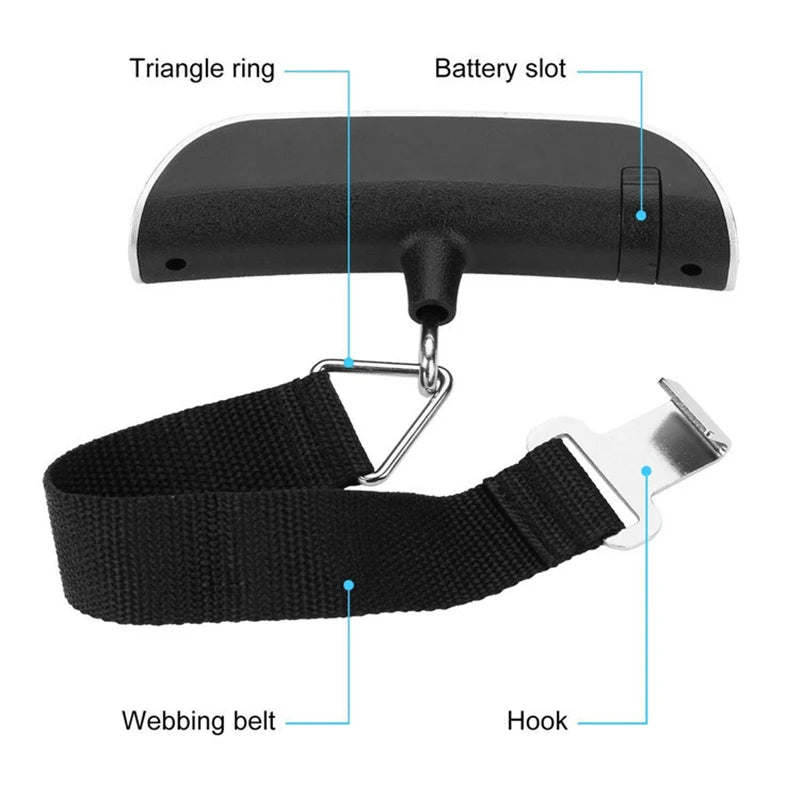 Portable Scale Digital LCD Display 110lb/50kg Electronic Luggage Hanging Suitcase Travel Weighs Baggage Bag Weight