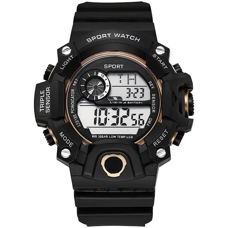 Fashion Men's Watch Sports Electronic Wristwatch Large dial Multifunctional Waterproof Luminous Alarm Military Watch