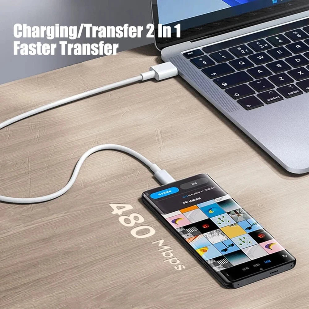 PD 60W USB C to USB Type C Cable Fast Charge Data Cable For Iphone Huawei Samsung Xiaomi Black White 1M 2M 3M 8M